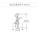 odoo Necklace Sterling Silver Witch Voodoo/Evil Bunny Pendant Gothic Jewelry Gifts for Women Girls