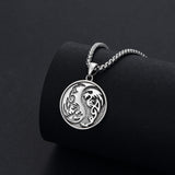 Sterling Silver Yin Yang Wolf Dragon Scorpion Tiger Wolf Phoenix Pendant Necklace