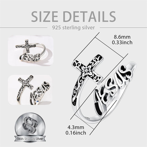 Sterling SilverJesus Cross Bee Cross  Dragonfly Cross Moonstone Sunflower Tree of Life Sunflower Adjustable Spoon Ring