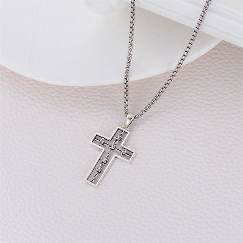 Sterling Silver Cross Christian Pendant Necklace