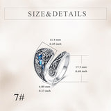 Sterling Silver Blue Jay Adjustable Spoon Ring