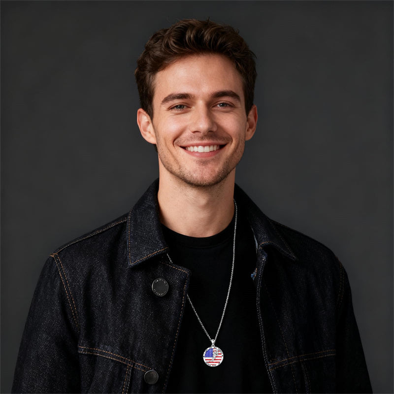 Sterling Silver American Flag Baseball  Basketball Boxing Football Golf Sports Pendant Necklace