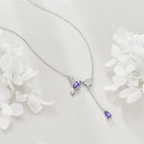 Hummingbird Necklace Sterling Silver Adjustable Lariat Animal Necklace Jewelry Gifts for Women Girls