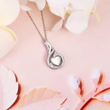 Sterling Silver Heart Shape Tear Dangle Urn Necklace for Ashes