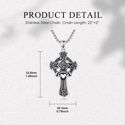 Sterling Silver Cross Pendant Necklace Christian Religious Jewelry Gifts for Anniversary
