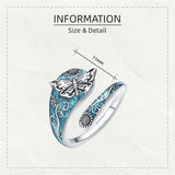 Sterling Silver Turquoise Hummingbird Butterfly Sunflower Adjustable Spoon Ring
