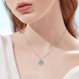 Mountain Range Moss Agate Crystal Cremation Jewelry for AshesSterling Sivler Abalone Shell Crystal Urns for Human Ashes Pendant Necklace