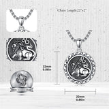 Sterling Silver 12 Zodiac Astrology Horoscope Pendant Necklace