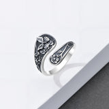 Sterling Silver Turquoise Hummingbird Butterfly Sunflower Adjustable Spoon Ring