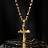 Cross Pendant Necklace for Men 14K Gold Plated Minimalist Christian Jewelry Religious Gift
