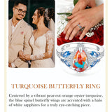 Sterling Silver Cushion Marquise Pear Round Oval Cut Turquoise Engagement Ring for Women