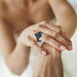 Sterling Silver 3.0CT Pear-Shaped Wedding  Engagement Ring Set For Women