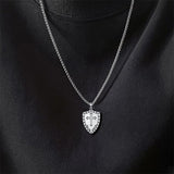 Armor of God Necklace for Men 925 Sterling Silver Shield of Faith Pendant for Boys Jewelry Gift