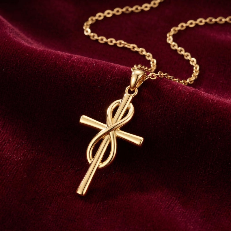10K 14K 18K Gold Cross Pendant Necklace Religious Jewelry Gifts for Men and Women