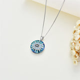 Evil Eye Necklace 925 Sterling Silver I Love You 100 Languages Necklace Evil Eye Pendant Jewelry Gifts for Women Men