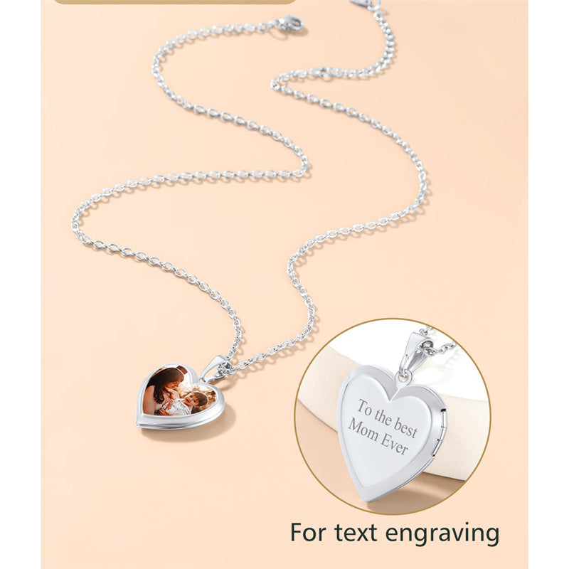 Copper Personalized Photo Heart Pendant Necklace