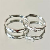 Copper Cubic Zirconia Wing Adjustable Couple Rings