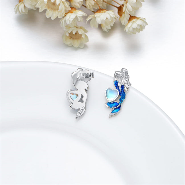 Mermaid  Earrings Sterling Silver Hypoallergenic Graduation Birthday Jewelry Gifts for Mom Women Friends