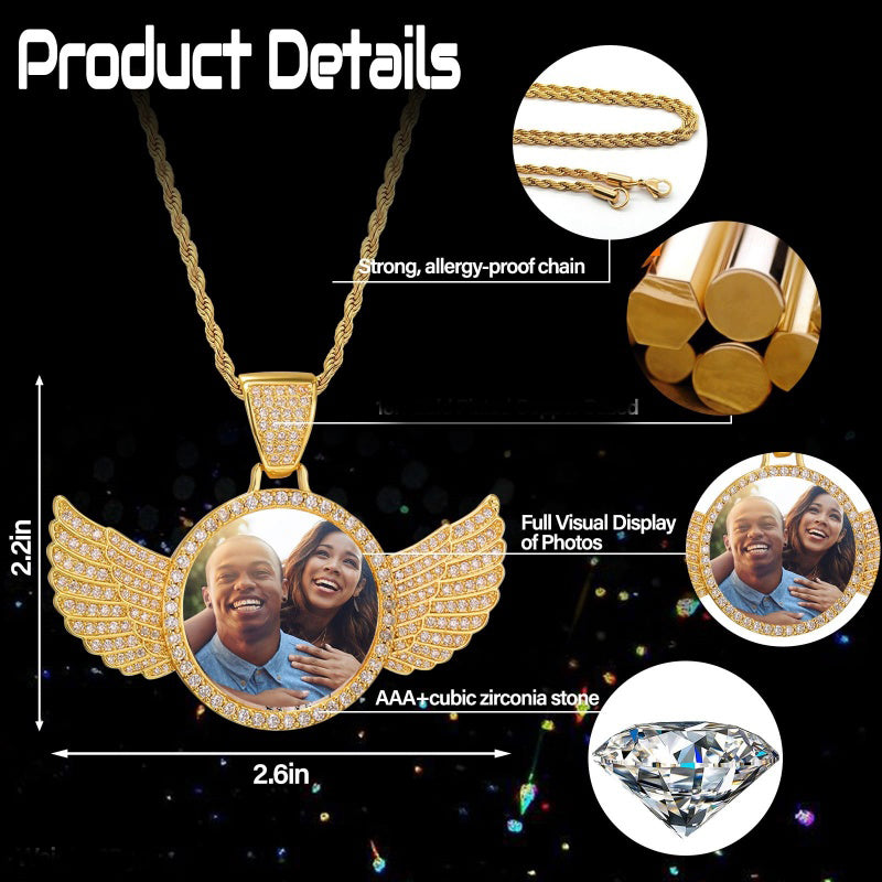 14K Gold Plated Personalized Photo Pendant Necklace Personalized Gift