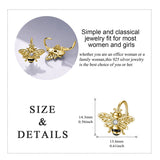 Bee Earrings Sterling Silver Bumble Bee Gold Plated Hoop Earrings Leverback Dangle Earrings for Women Jewelry Gifts for Women Girls