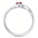 Sterling Silver Personalized Birthstone Engraved Heart Infinity Ring