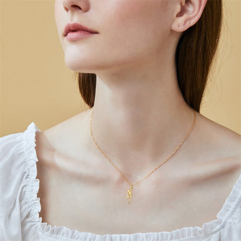 14K Gold Pearl Cat Pendant Necklace