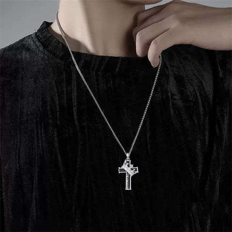 Sterling Silver Cross Christian Pendant Necklace