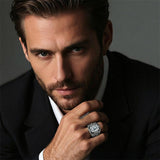 Sterling Silver 10K 14K 18K Gold Personalized  Engraved Class Ring for Men