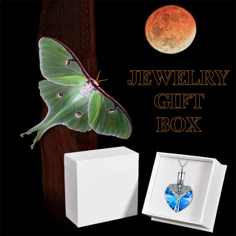 Sterling Silver Crystal Luna Moth Memorial Urn Necklace for Human Ashes