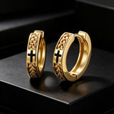 14K Gold Plated Vikings  Celtic Knot Hoop Earrings