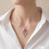 14K Gold Plated Birthstone Heart Infinity Necklace Mother's Day  Gift