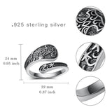 Sterling Silver Adjustable Dragon Moth Octopus Shark Stingray Sea Turtle Spoon Ring
