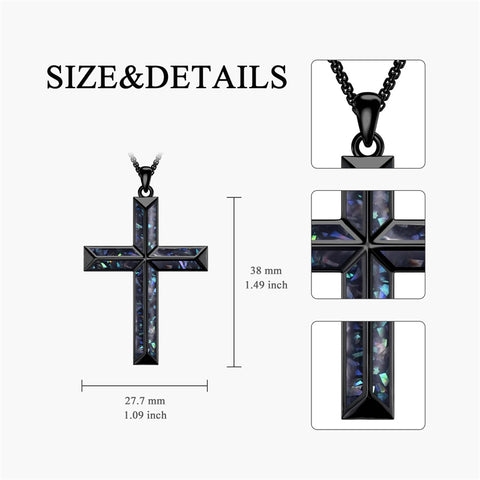 Sterling Silver Cross Religious Necklace for Men