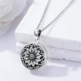 Sterling Silver Personalized Photo &Engraved Round Photo Necklace