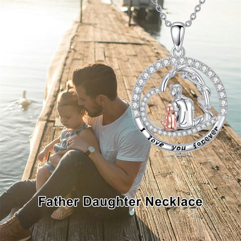 Sterling Silver Mother Daughter Father Daughter Sister Pendant Necklace Family Jewelry for Christmas Mother's Day