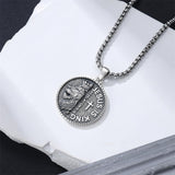 Sterling Silver Faith Bible Lion Pendant Necklace for Men