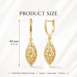 14K Gold Plated Dangle Drop Earrings for Women