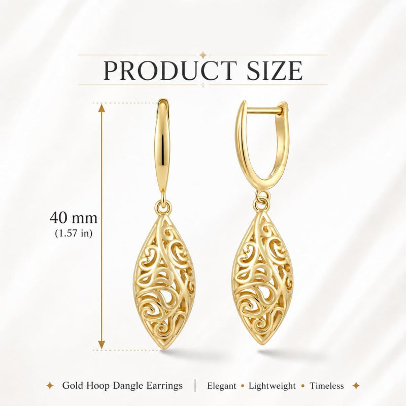 14K Gold Plated Dangle Drop Earrings for Women