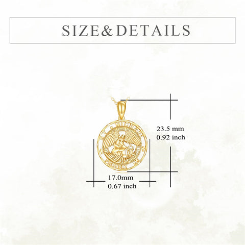 14K Gold St Christopher St Florian St Joseph St Jude St Michael St Patrick Pendant Necklace