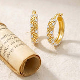 14K Gold Plated Hoop Earrings Jewelry Gift for Birthday Anniversary Mother's Day