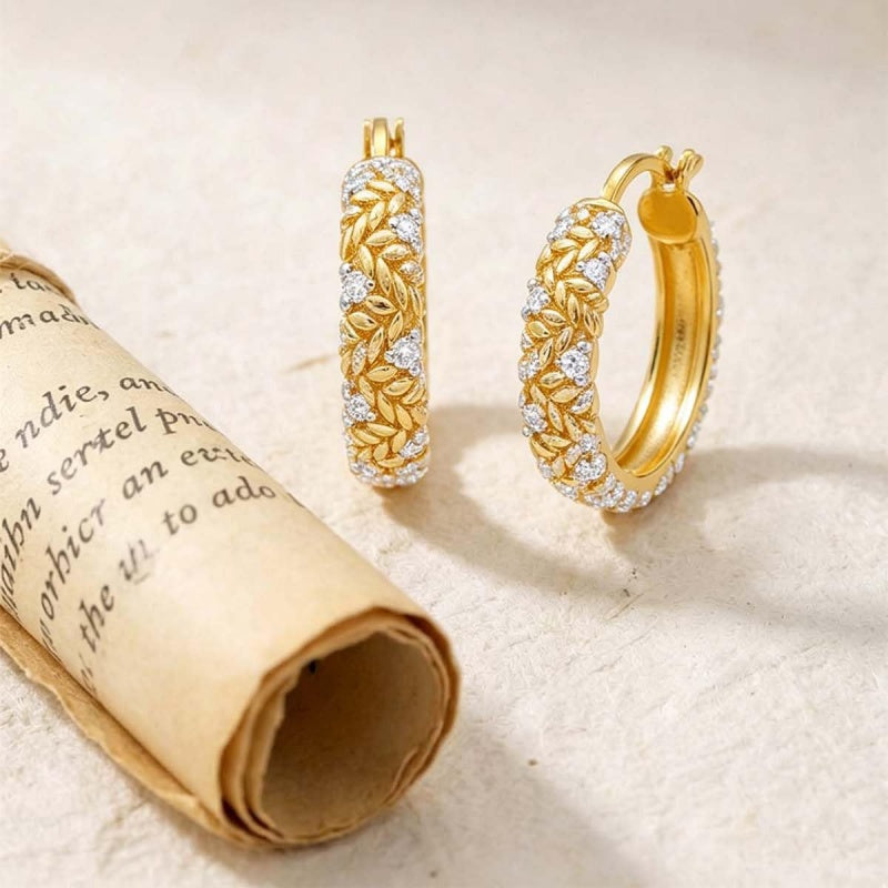 14K Gold Plated Hoop Earrings Jewelry Gift for Birthday Anniversary Mother's Day