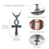 14K Gold Plated Turquoise Malachite Abalone Shell Cross Pendant Necklace for Men