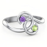 Sterling Silver Personalized Birthstone Engraved The Pinky Promise Ring