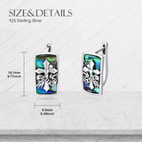 Sterling Silver Abalone Shell Cross Faith Hourglass Skull Leverback Earrings for Women