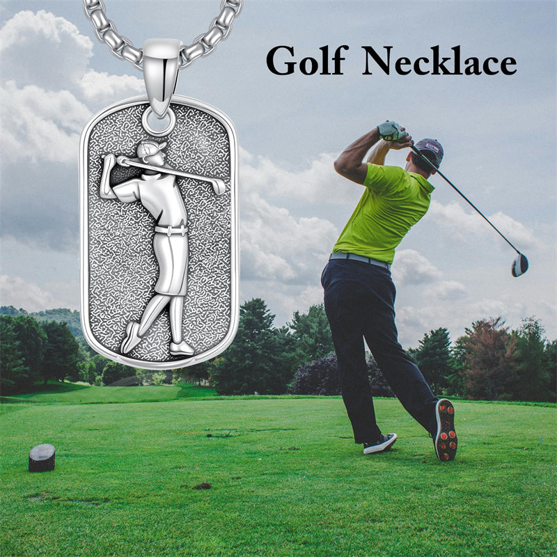 Sterling Silver Dog Tag Baseball Basketball Softball Soccer Pendant Necklace for Men