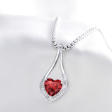 Sterling Silver 18K Yellow/White Gold Plated Forever Love Heart Infinity Pendant Necklace