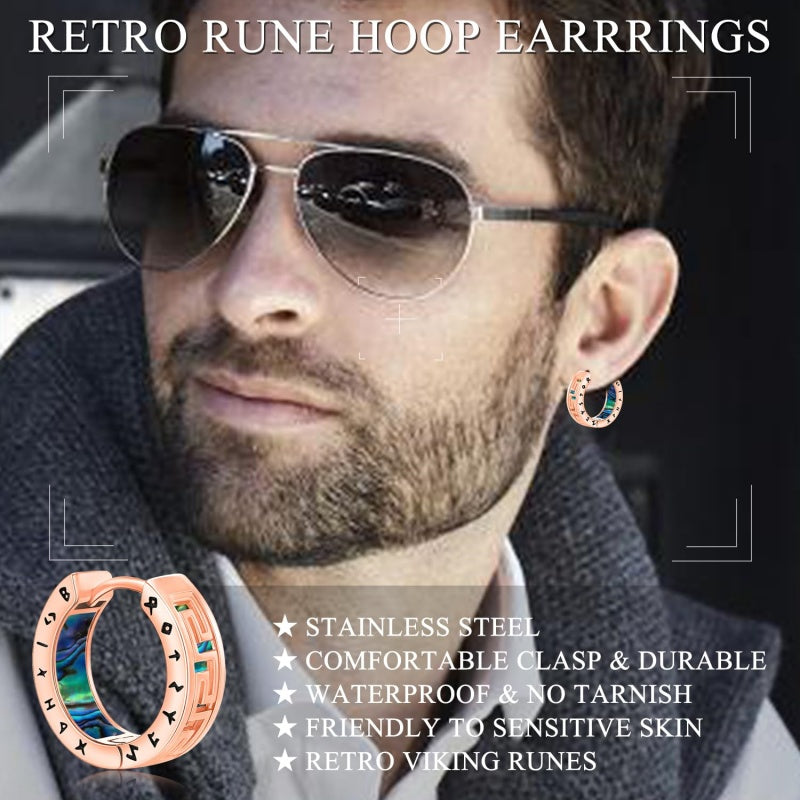14K Gold Plated  Viking Hoop Earrings