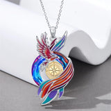 Sterling Silver Crystal Phoenix Pendant Necklace