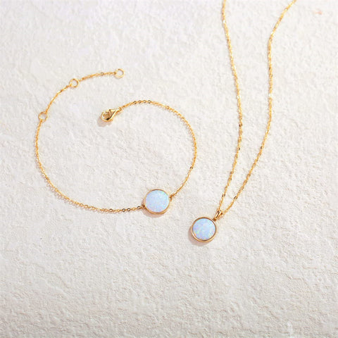 14K Gold Mother of Pearl Abalone Turquoise Black Onyx Opal Coin Pendant Necklace