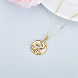14K Solid Gold Dolphin Necklace Moissanite Necklaces for Women Dainty Pendant Necklace